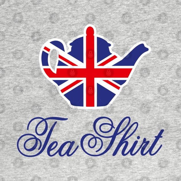 Tea Shirt British teapot Union Jack UK tea pun by LaundryFactory